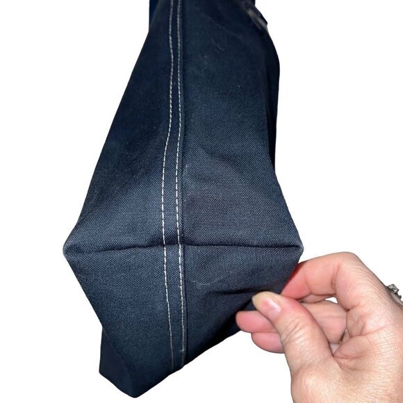 Fendi Navy Blue Canvas Tote Leather Straps AUTHENTIC Great condition Dust Bag - Picture 9 of 15